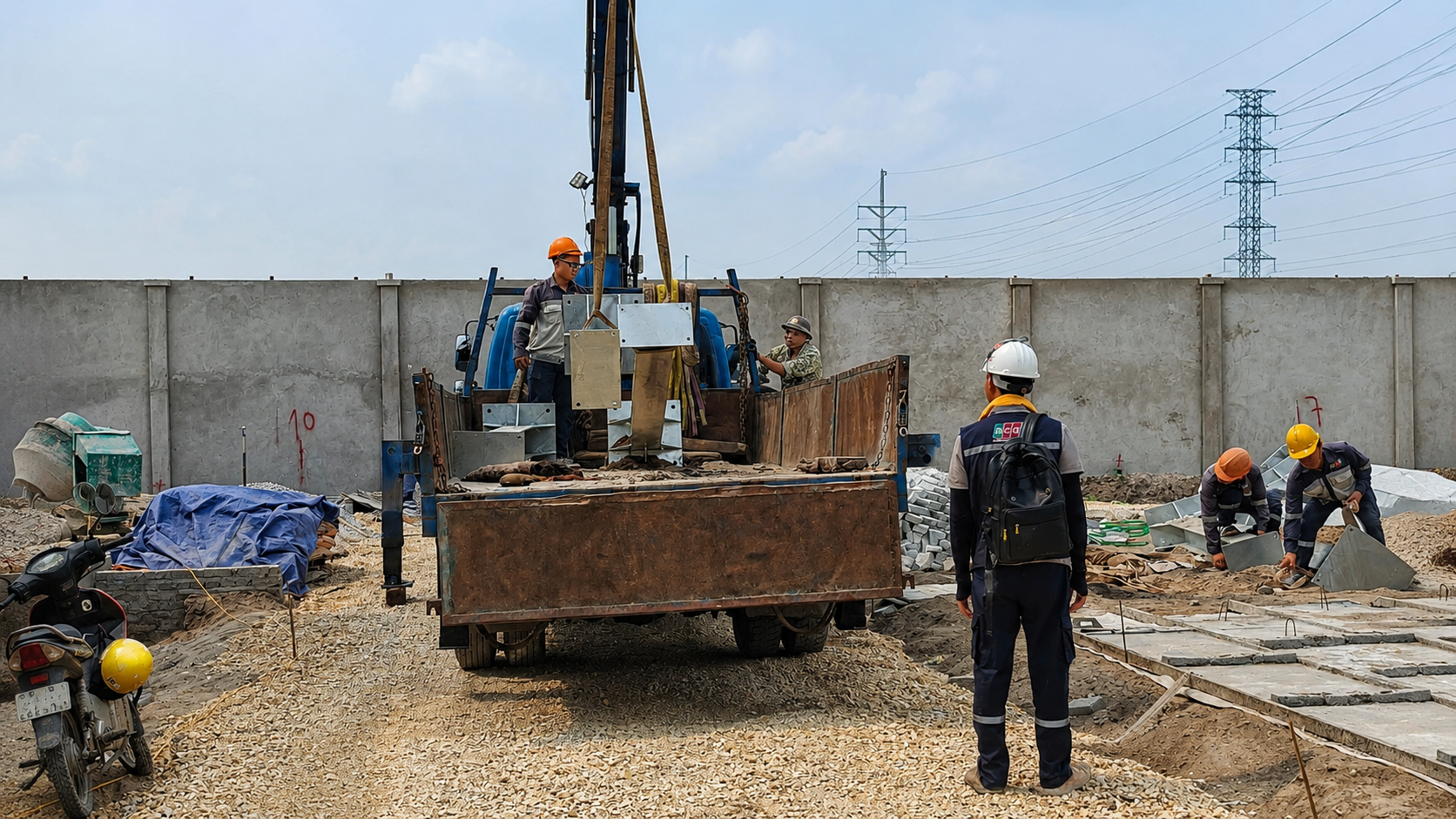 Thi công trạm biến áp Tiên Lữ - Hưng Yên